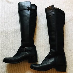 Tahari Black Leather Kent Riding Boots
